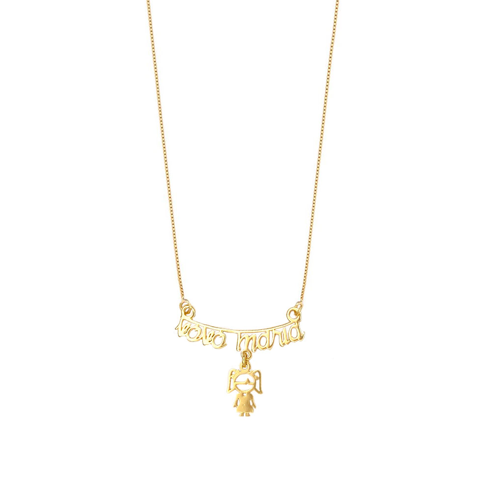 Colar Canga Vovó 1 Neto(a) Prata c/ Banho Ouro 18k