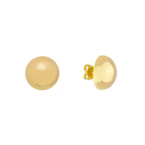 Brinco Meia Bola 14 mm Banho Ouro 18k