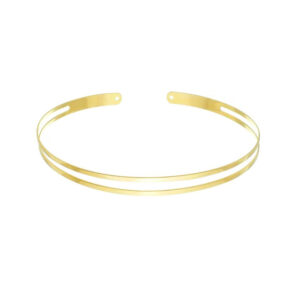 Choker Arco Duplo Banho Ouro 18k