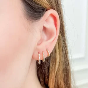 Trio Brincos Argola Banho Ouro 18k