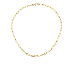 Choker Elos Retangulares Banho Ouro 18k