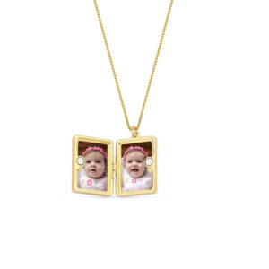 Colar Relicário Livro B. Ouro 18k