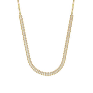 Choker Riviera Zircônias Baguete Banho Ouro 18k