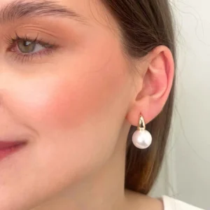 Argola c/ Pérola Grande Banho Ouro 18k