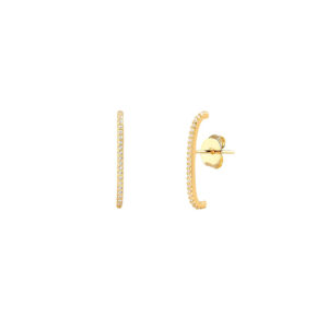 Brinco Ear Hook Palito Banho Ouro 18k