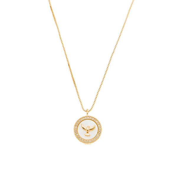 Colar Espírito Santo Banho Ouro 18k