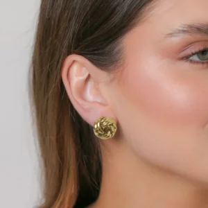 Brinco Bola Entrelaçada Banho Ouro 18