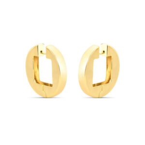Brinco Argola c/ Quadrado Banho Ouro 18k