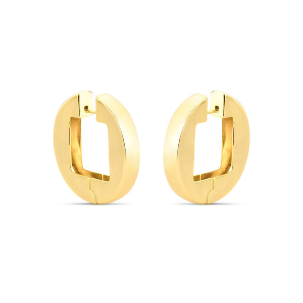 Brinco Argola c/ Quadrado Banho Ouro 18k